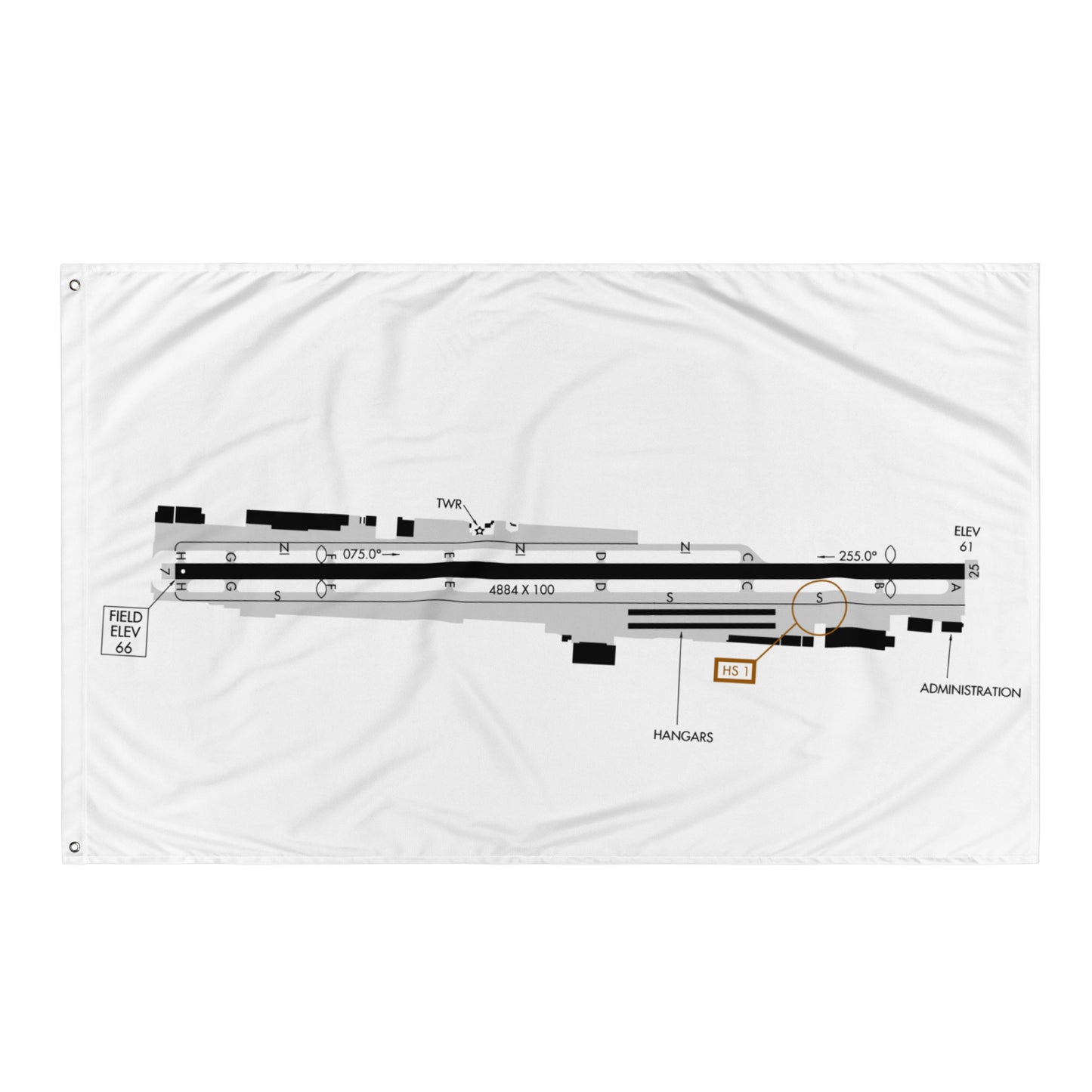 Hawthorne Airport taxi diagram - flag