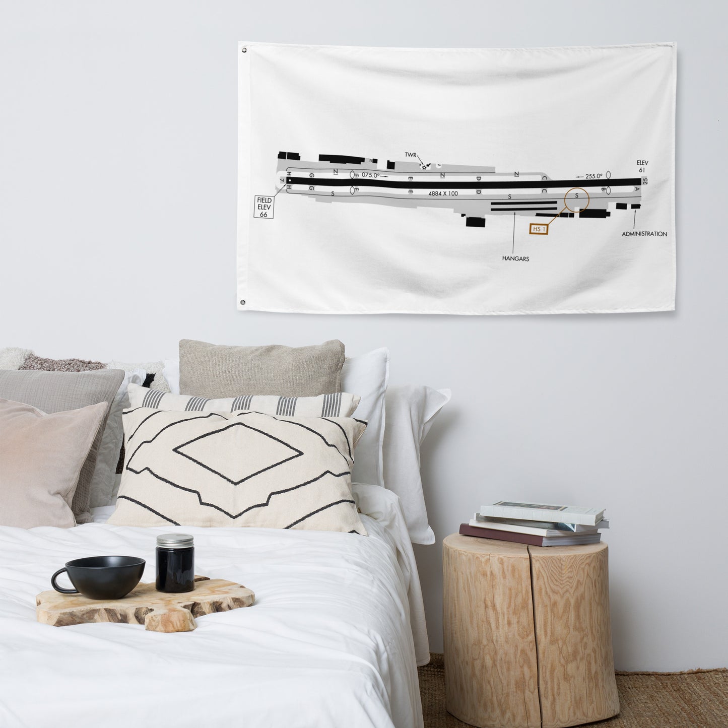 Hawthorne Airport taxi diagram - flag