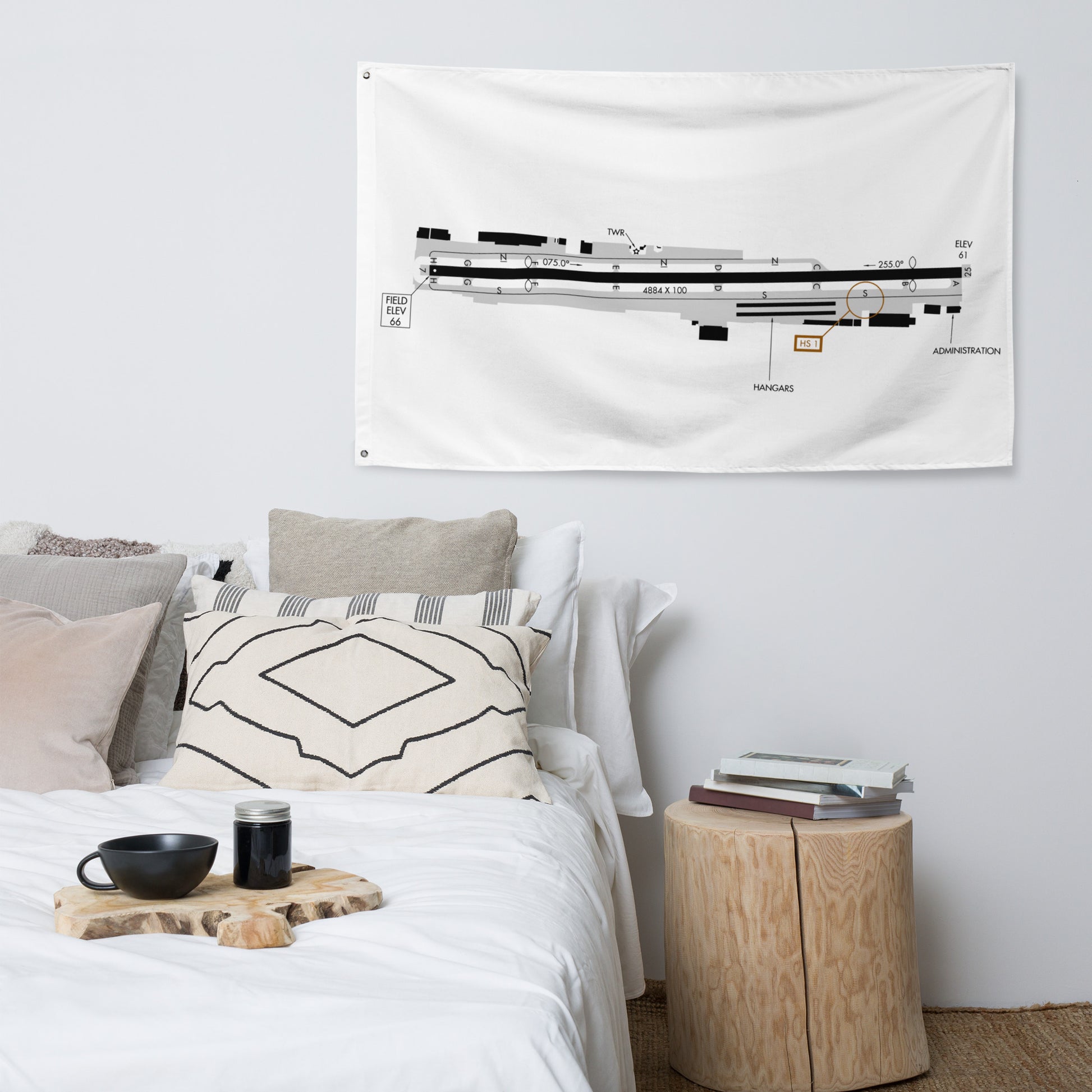 Hawthorne Airport taxi diagram - flag