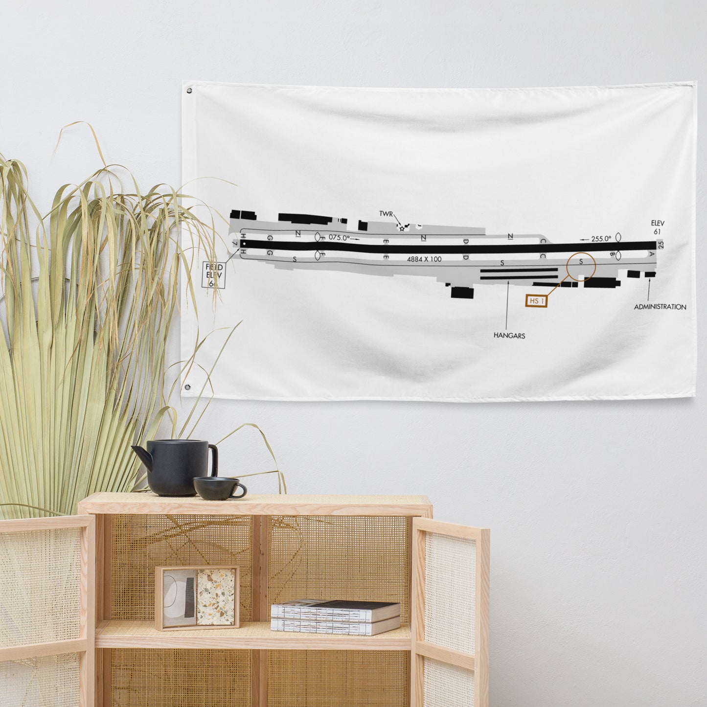 Hawthorne Airport taxi diagram - flag