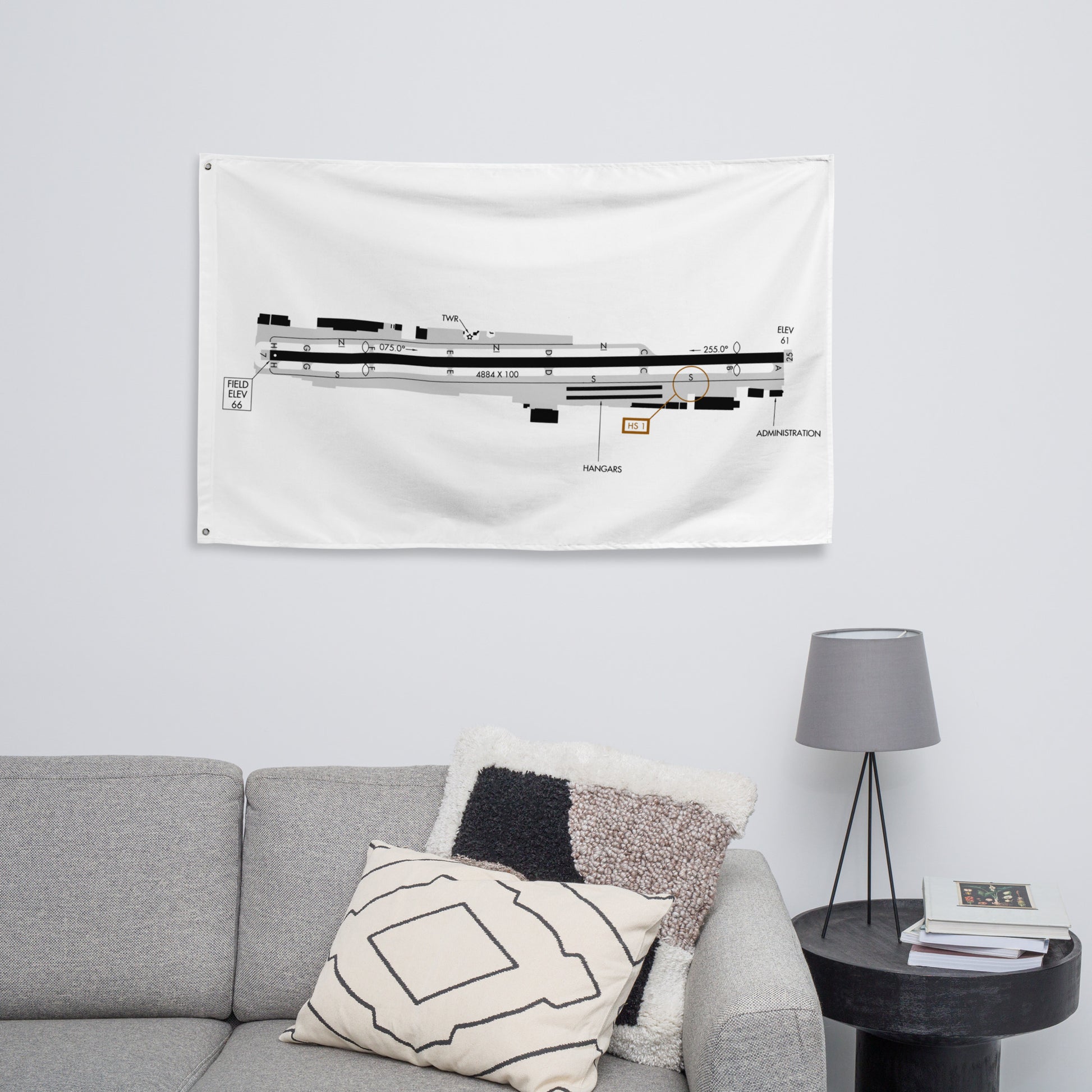 Hawthorne Airport taxi diagram - flag