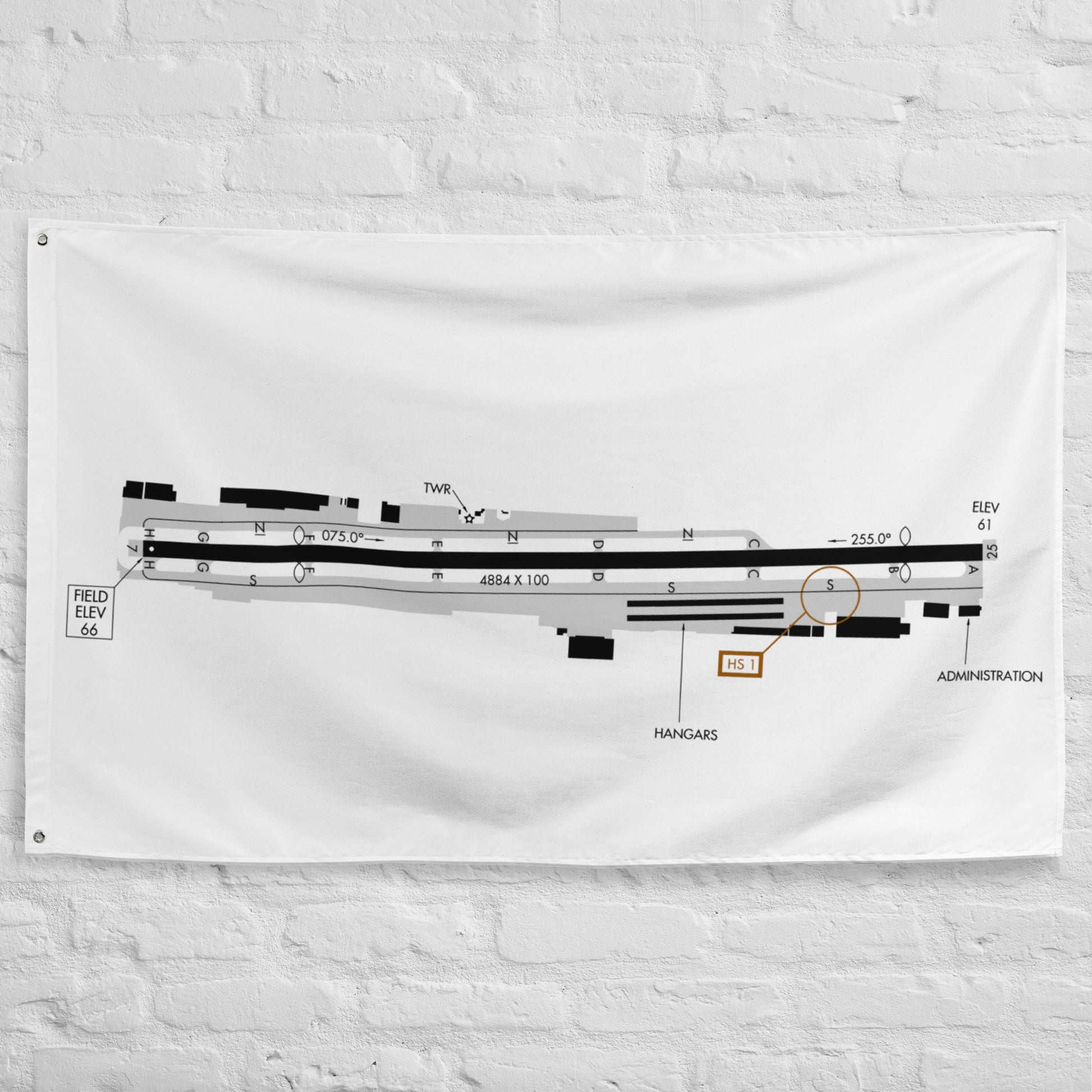 Hawthorne Airport taxi diagram - flag