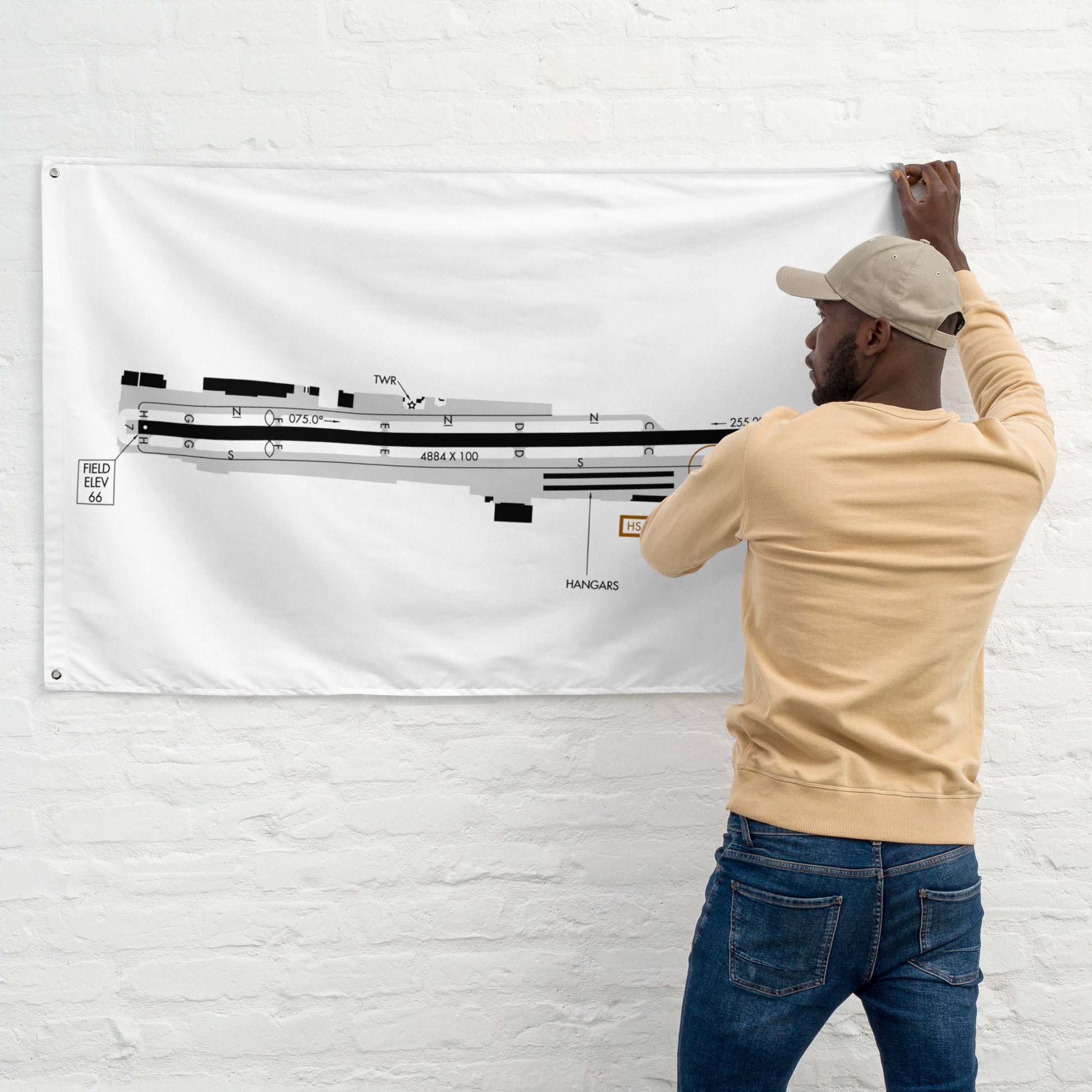Hawthorne Airport taxi diagram - flag