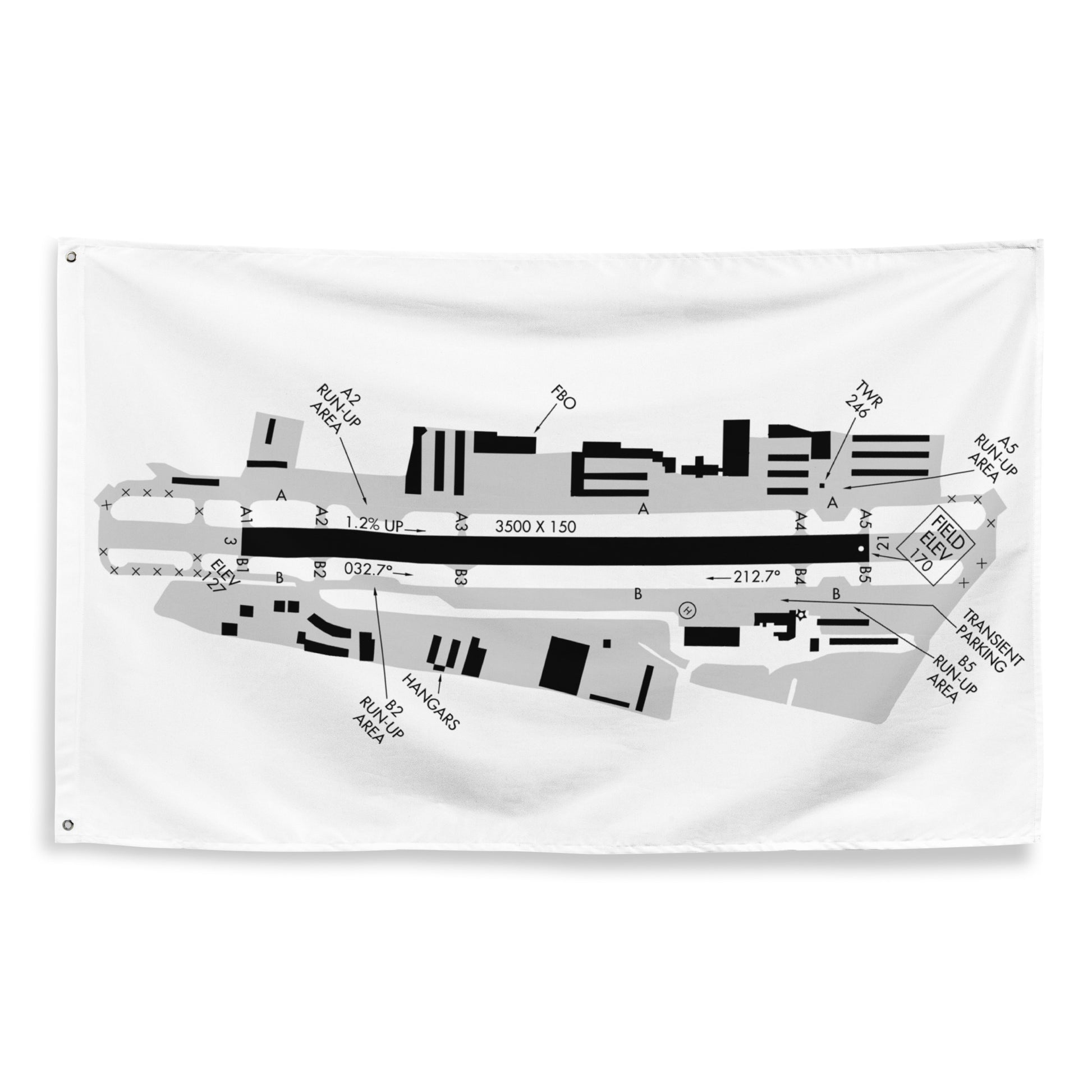 Santa Monica Airport taxi diagram - flag