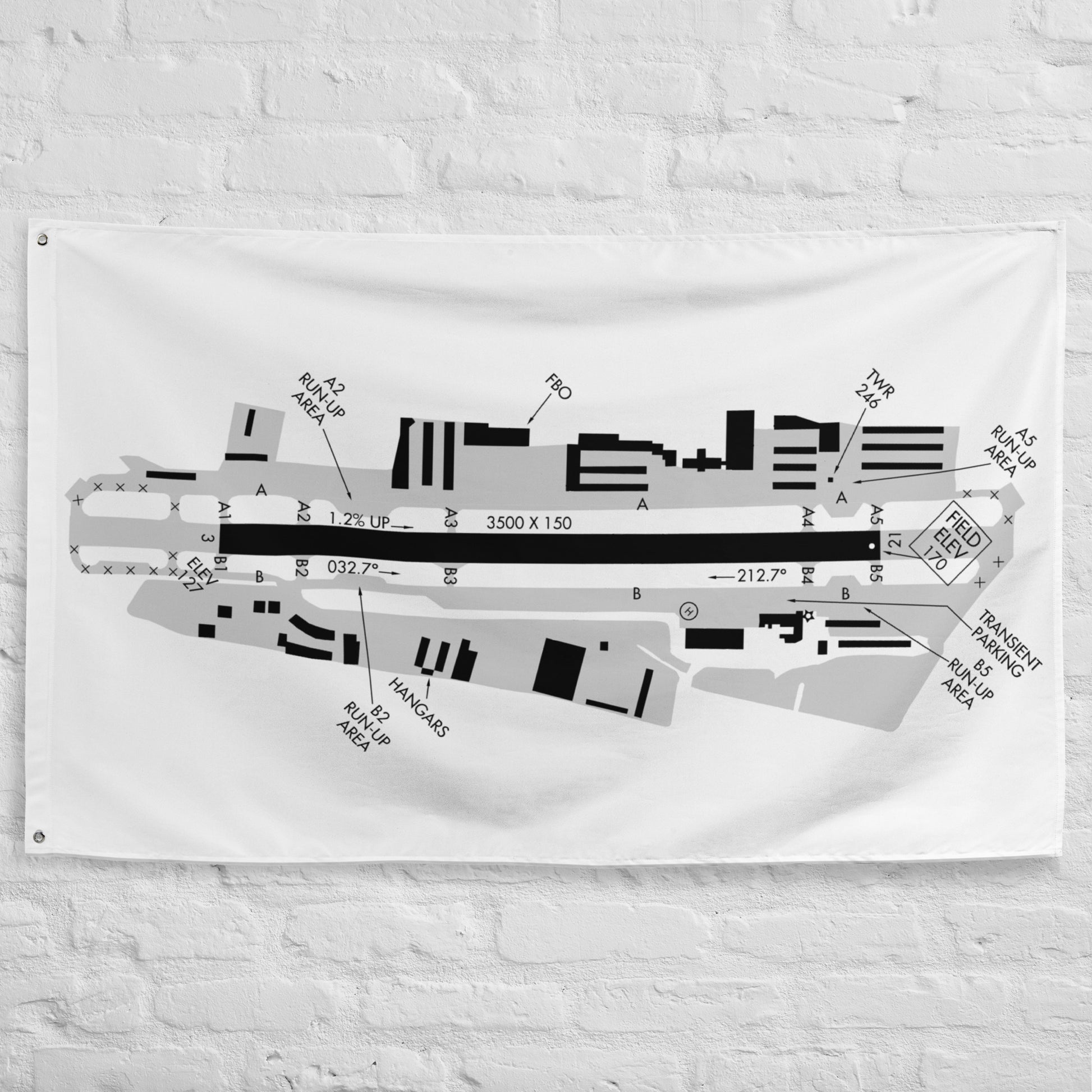 Santa Monica Airport taxi diagram - flag