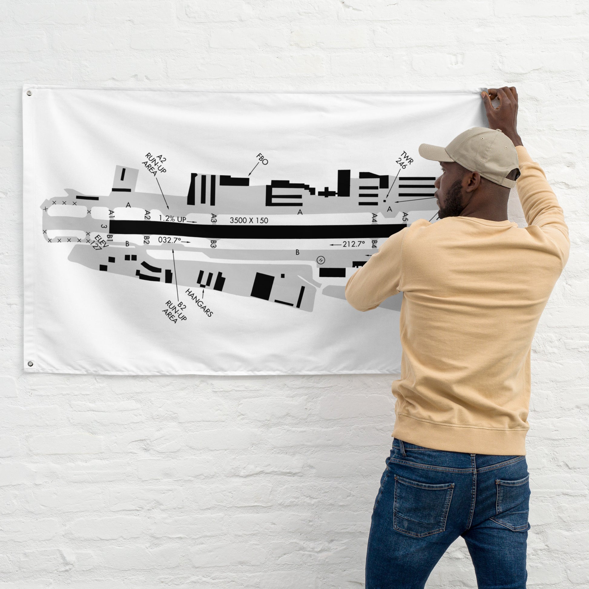 Santa Monica Airport taxi diagram - flag
