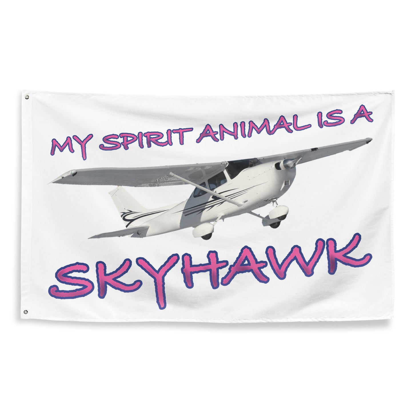 My Spirit Animal is a Skyhawk - flag (pink)