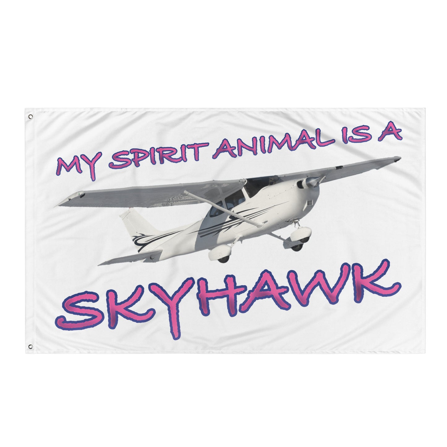 My Spirit Animal is a Skyhawk - flag (pink)