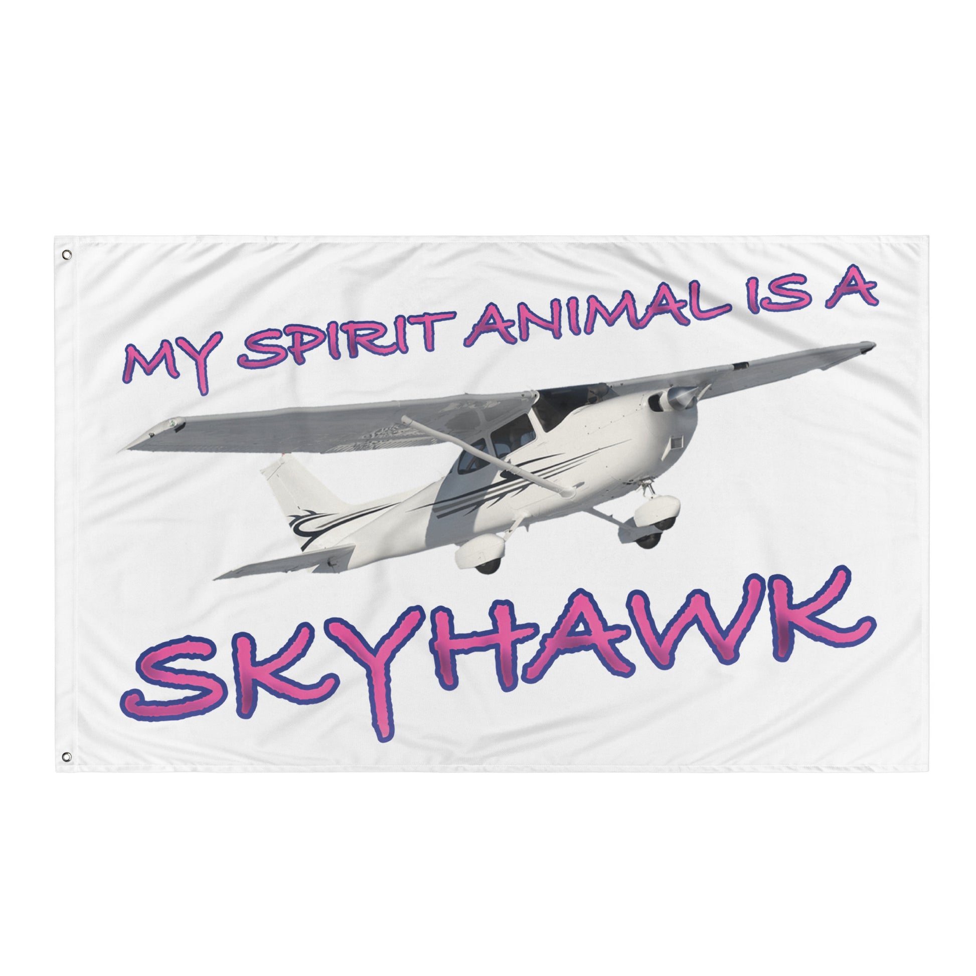 My Spirit Animal is a Skyhawk - flag (pink)