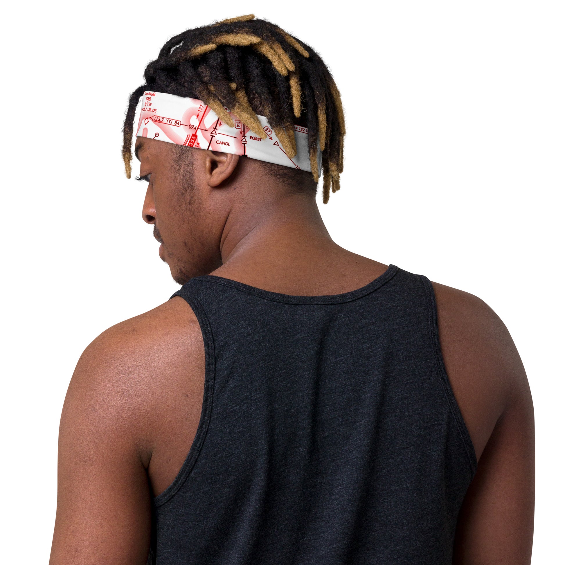 Enroute Low Altitude Chart - red and white headband
