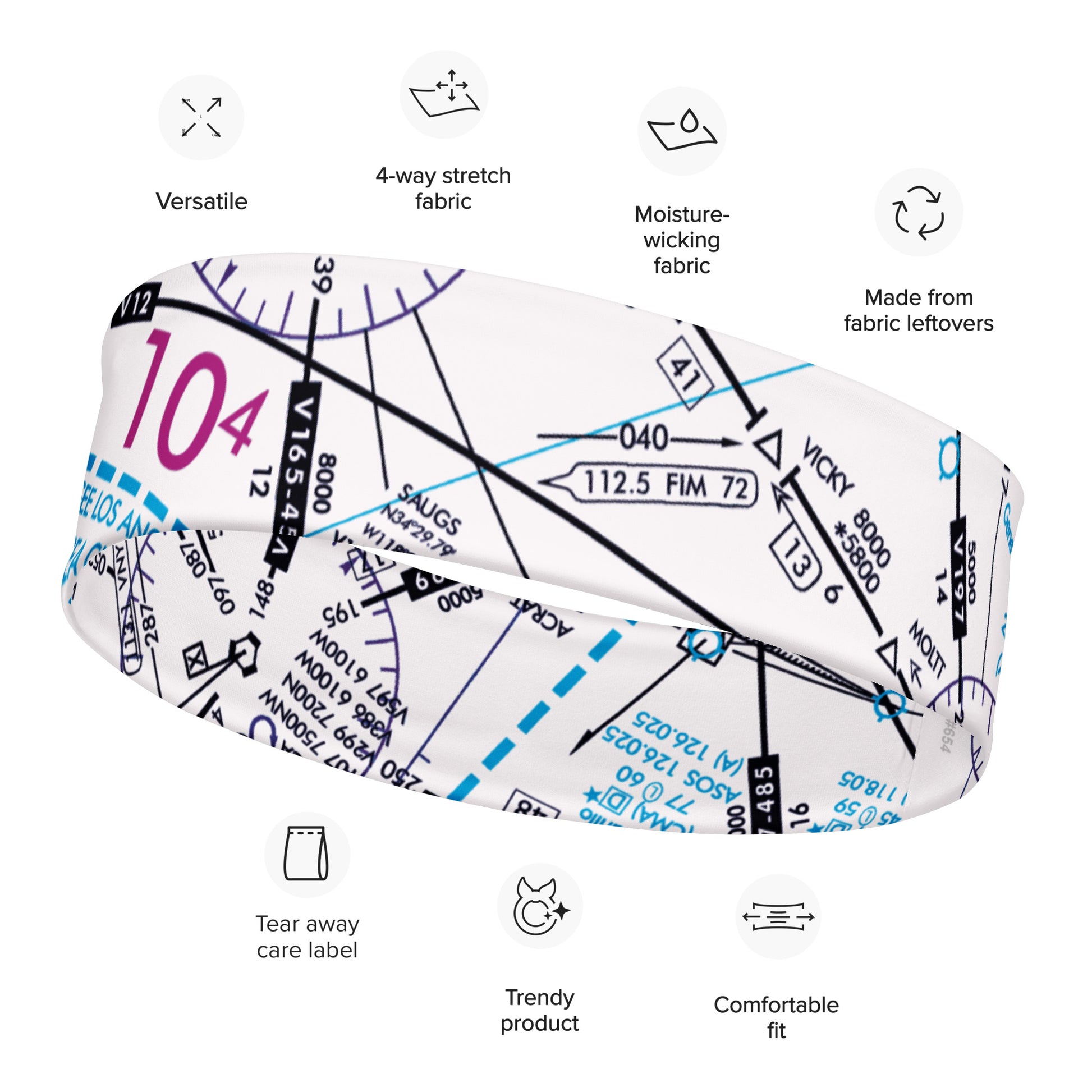 Enroute Low Altitude Chart headband (ELUS3/white)