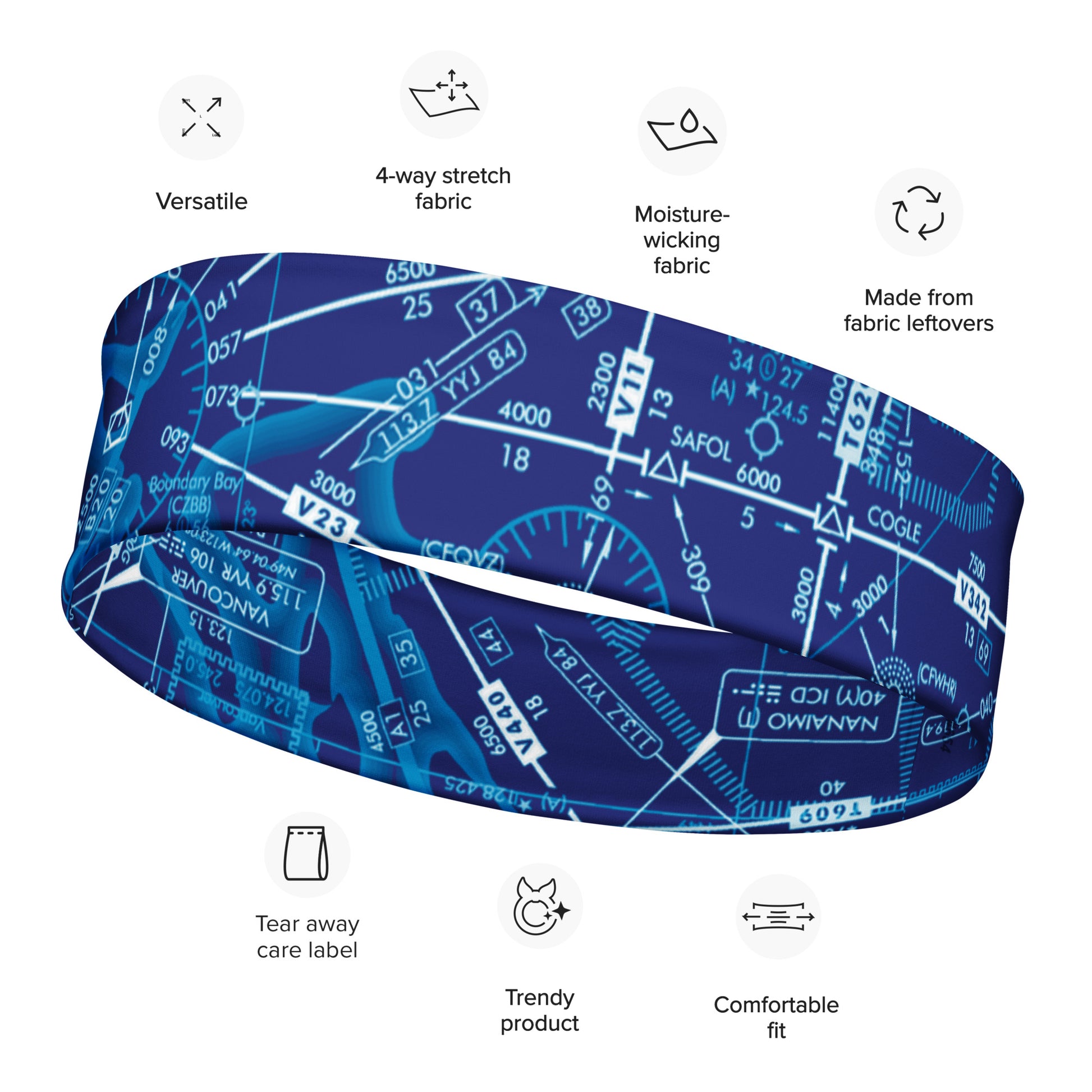 Enroute Low Altitude Chart headband (blue)
