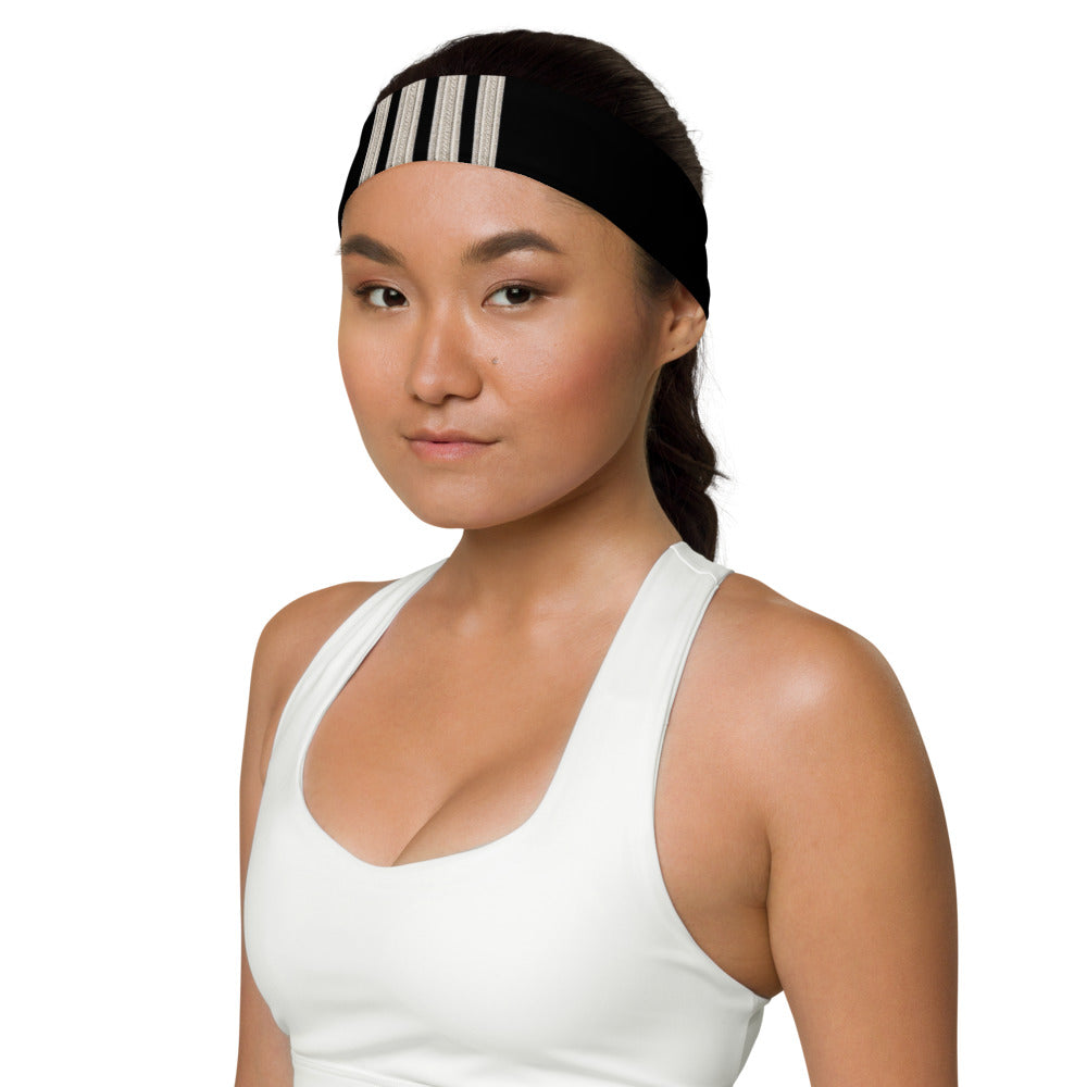 Silver Captain Epaulette headband (black)