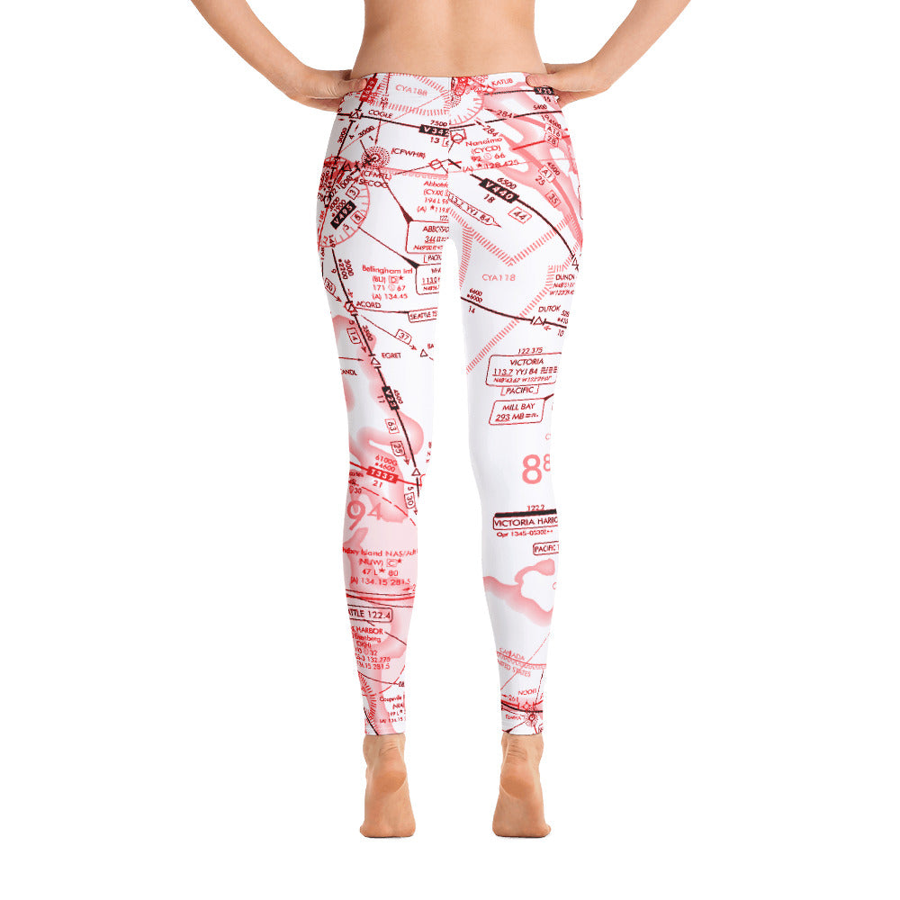 Enroute Low Altitude (ELUS1) Chart Leggings - redEnroute Low Altitude (ELUS1) Chart Leggings - red