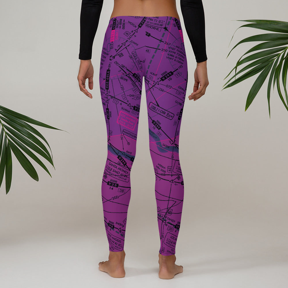 Enroute Low Altitude (ELUS3) Chart leggings (purple)