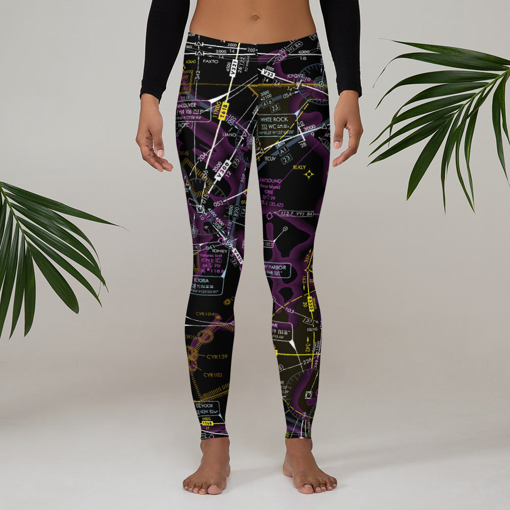 Enroute Low Altitude (ELUS1) Chart Leggings - invert