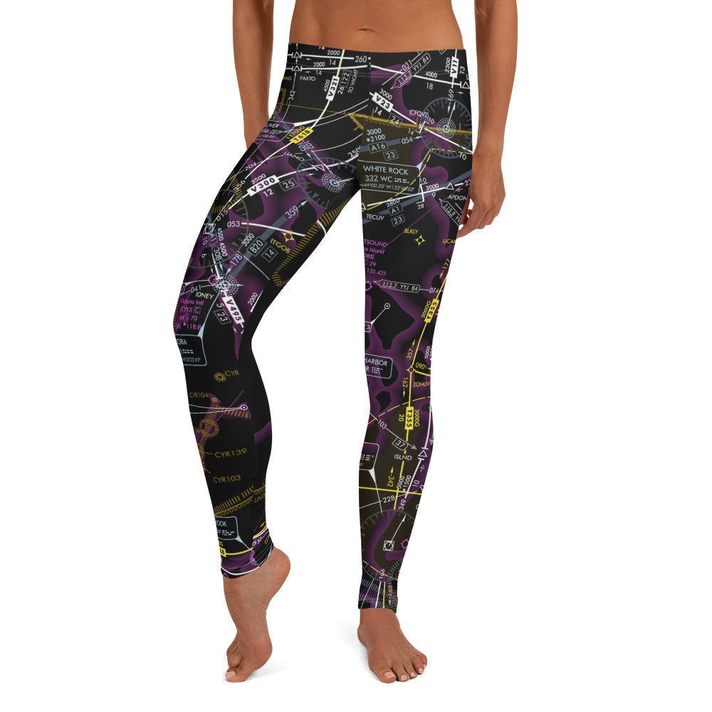Enroute Low Altitude (ELUS1) Chart Leggings - invert