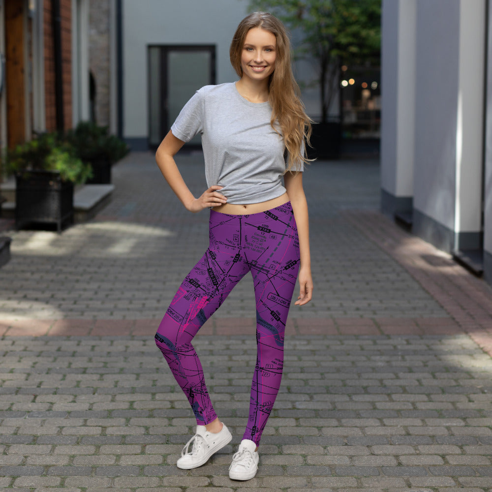 Enroute Low Altitude (ELUS3) Chart leggings (purple)