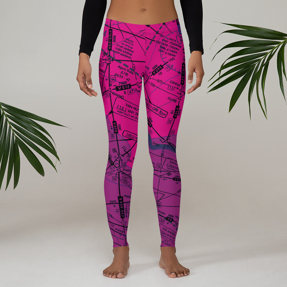 Enroute Low Altitude (ELUS3) Chart leggings (pink)