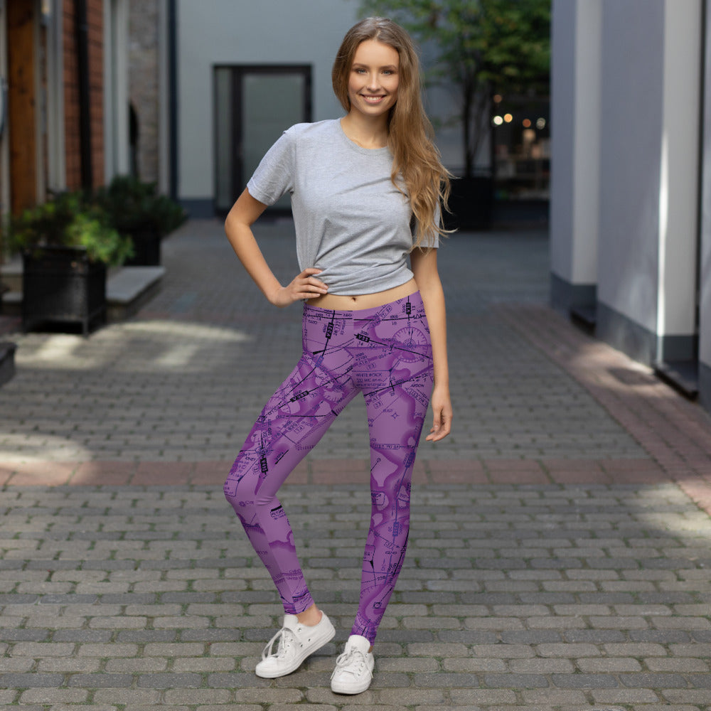Enroute Low Altitude (ELUS1) Chart leggings (purple)
