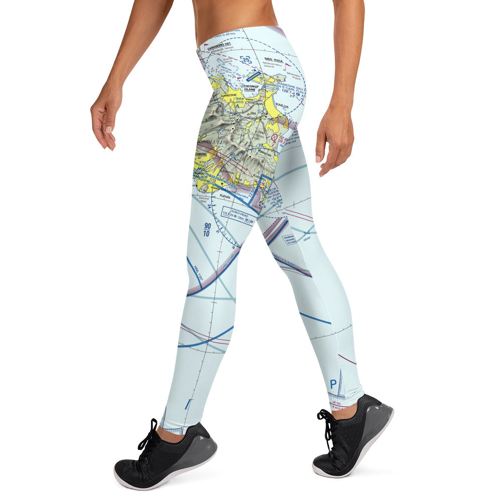 Honolulu Airport Sectional Chart Leggings