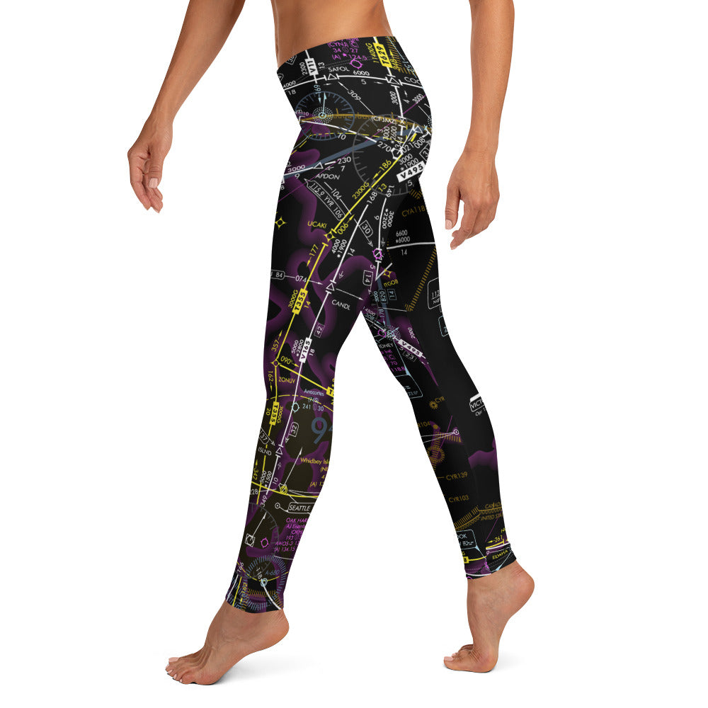Enroute Low Altitude (ELUS1) Chart Leggings - invert