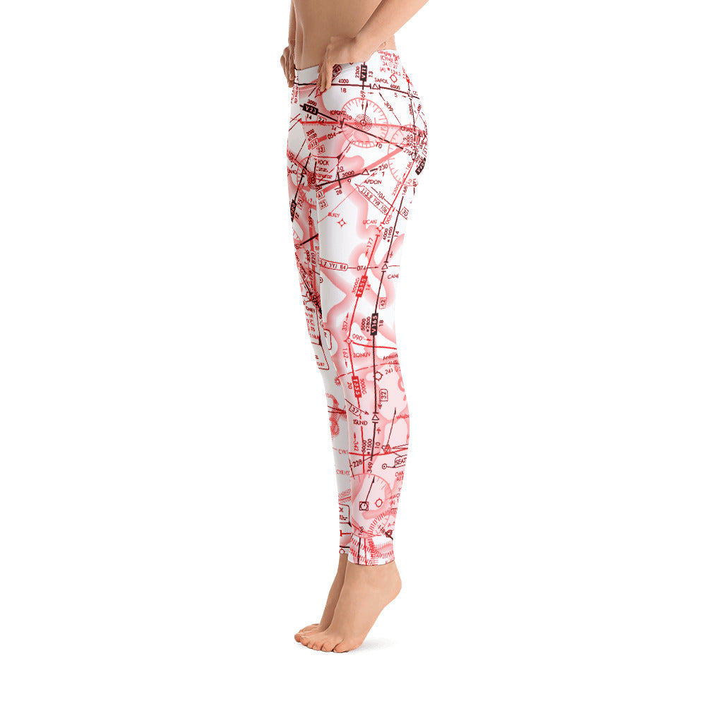 Enroute Low Altitude (ELUS1) Chart Leggings - red