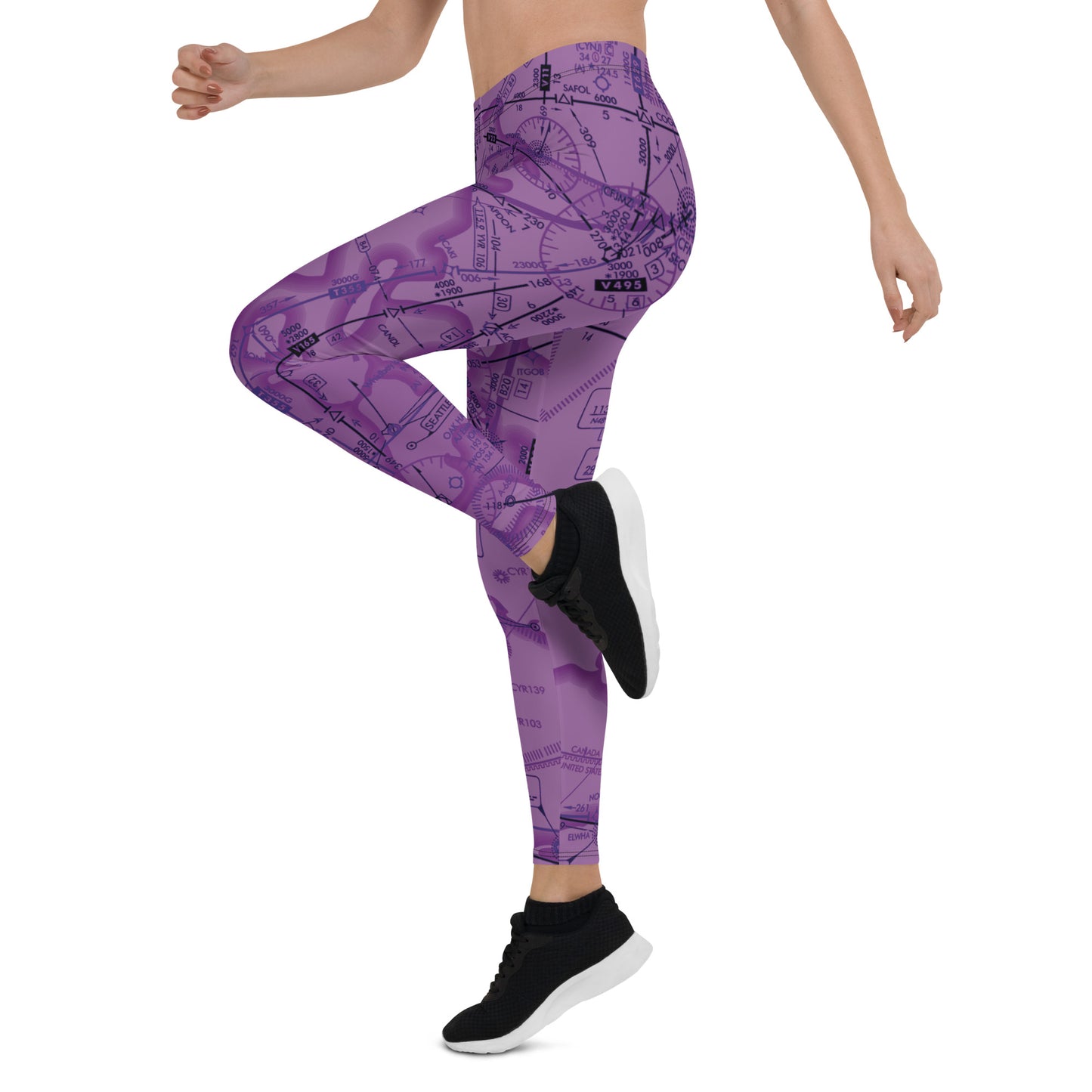 Enroute Low Altitude (ELUS1) Chart leggings (purple)