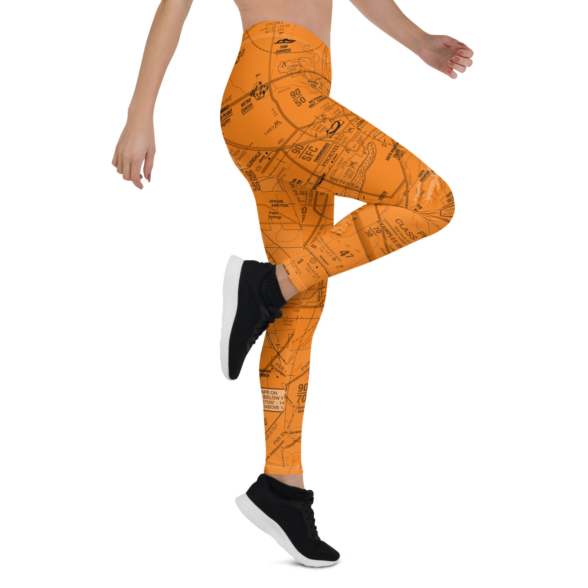 Phoenix TAC Chart Leggings - orange