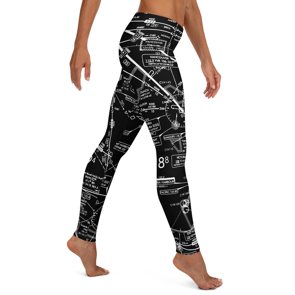 Enroute Low Altitude (ELUS1) Chart Leggings - B&W