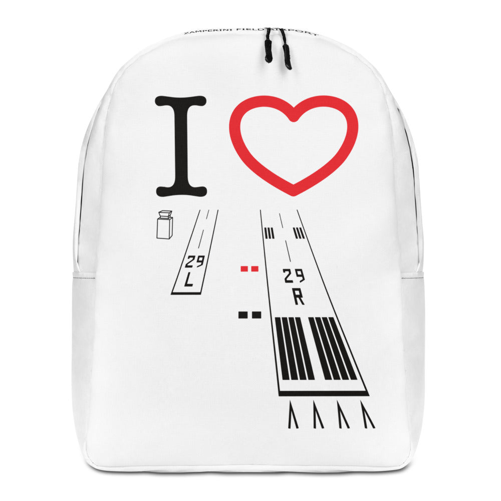 Torrance Airport Runways 29L / 29R white minimalist backpack