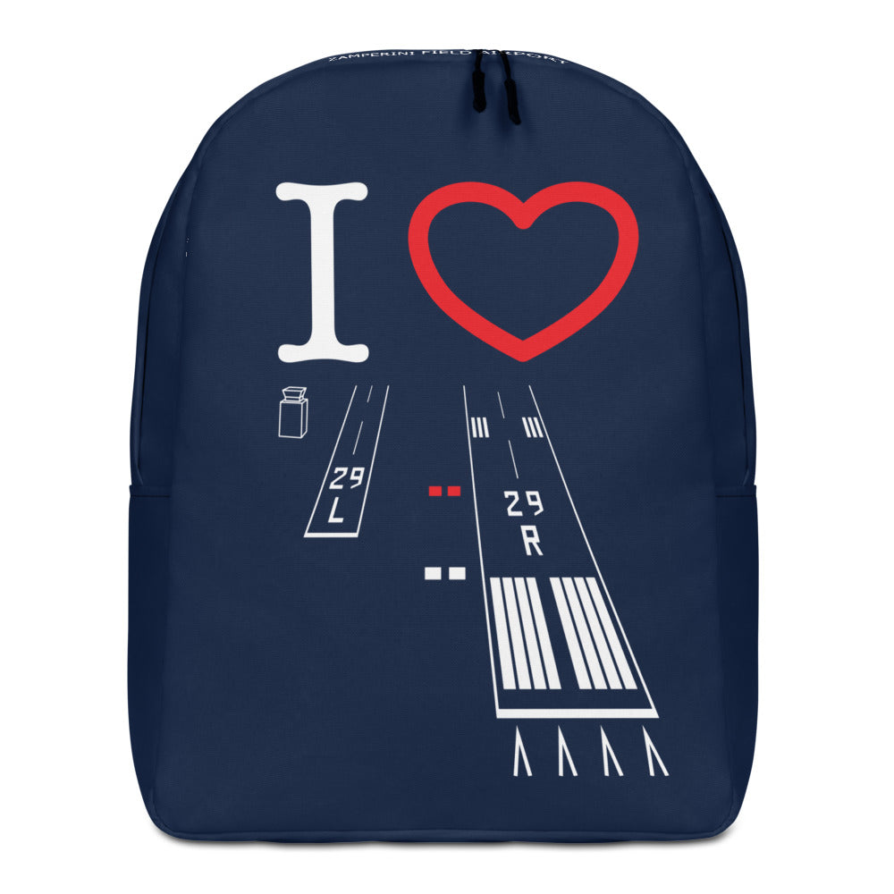 Torrance Airport Runways 29L / 29R navy minimalist backpack