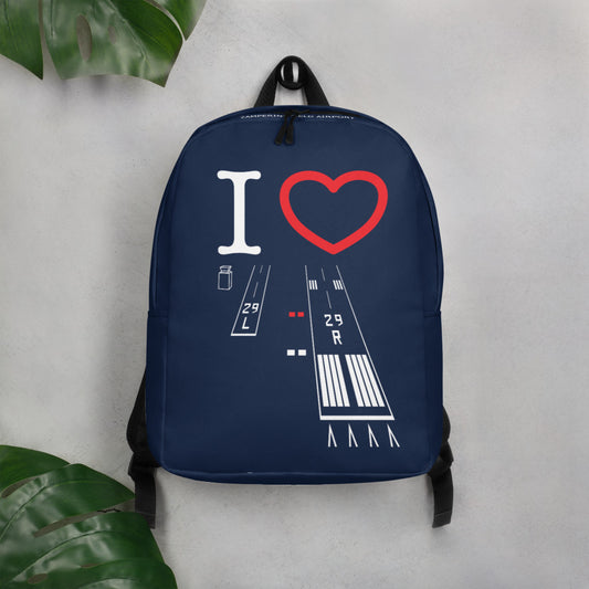 Torrance Airport Runways 29L / 29R navy minimalist backpack