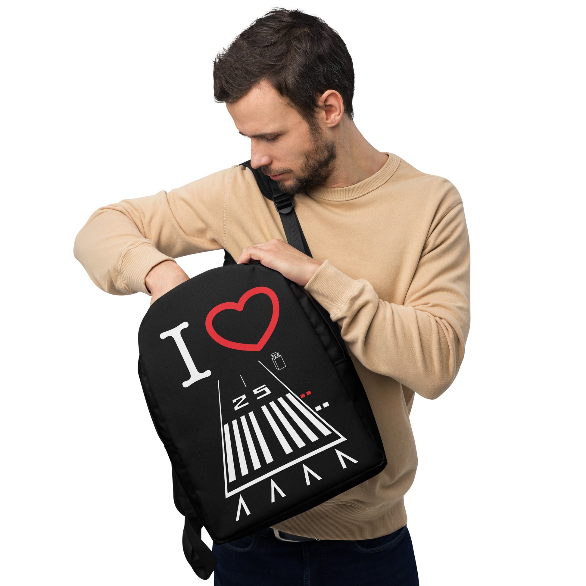 Hawthorne Airport Runway 25 - black minimalist backpack