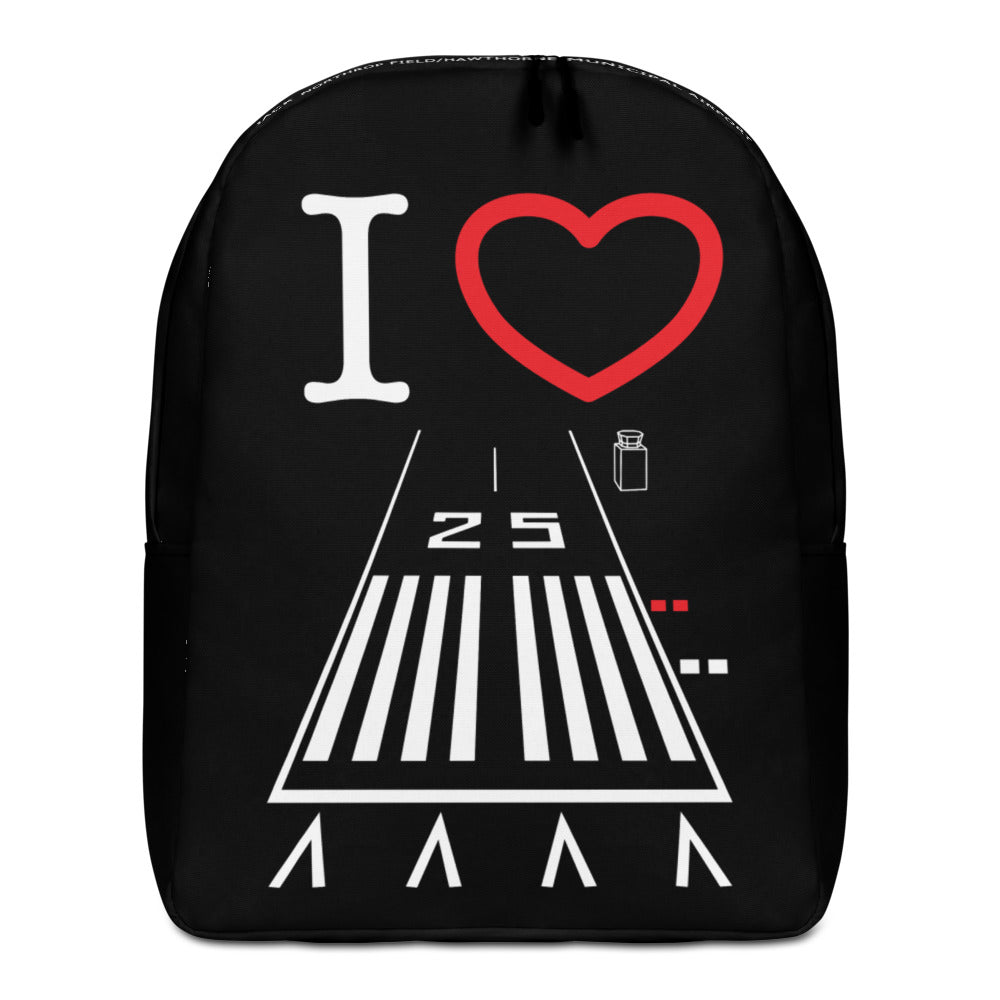 Hawthorne Airport Runway 25 - black minimalist backpack