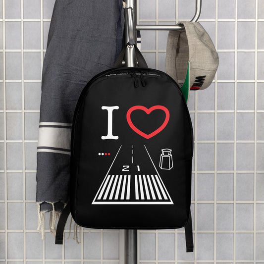 Santa Monica Airport Runway 21 - black minimalist backpack