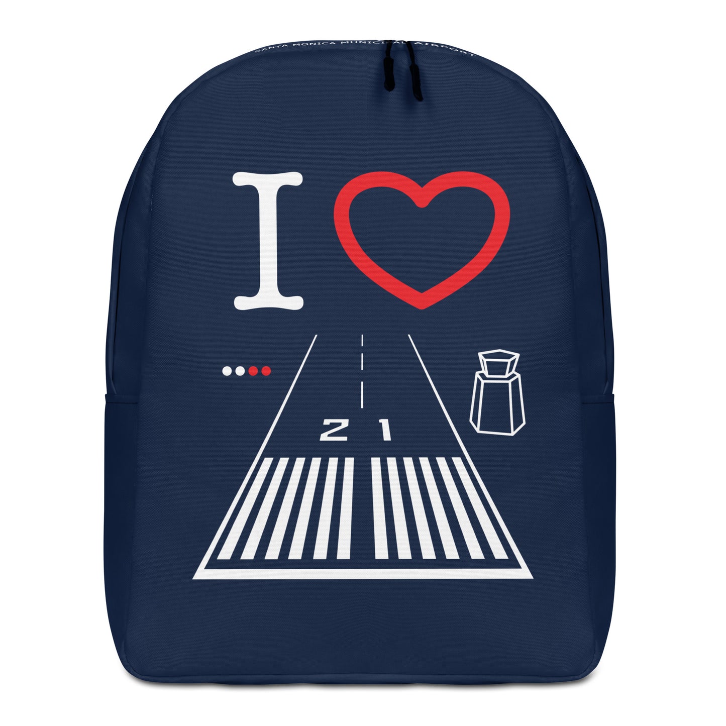 Santa Monica Airport Runway 21 - navy minimalist backpack