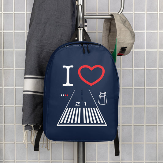 Santa Monica Airport Runway 21 - navy minimalist backpack