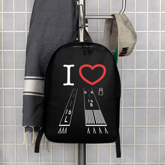 Van Nuys Airport Runways 16L / 16R - black minimalist backpack