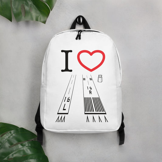 Van Nuys Airport Runways 16L / 16R - white minimalist backpack