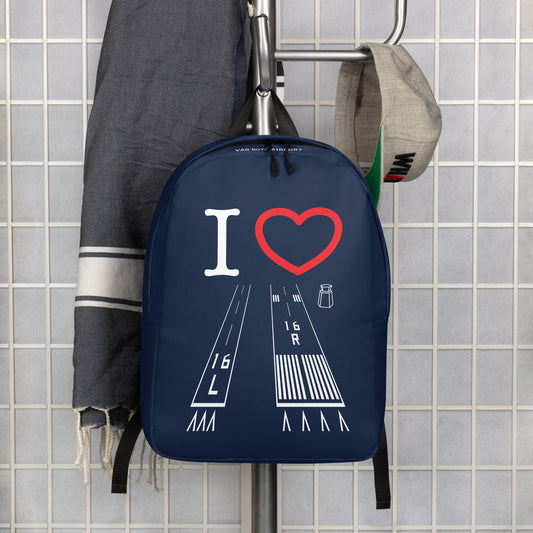 Van Nuys Airport Runways 16L / 16R - navy minimalist backpack