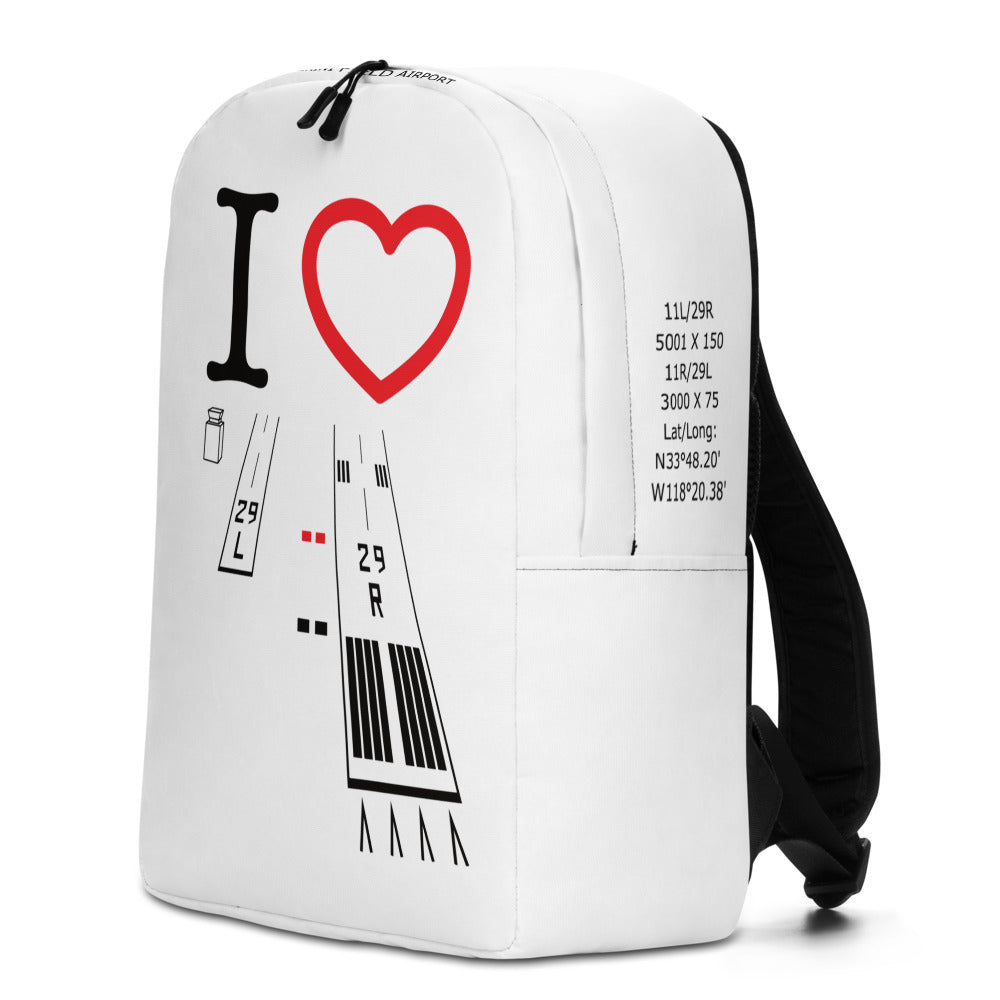 Torrance Airport Runways 29L / 29R white minimalist backpack