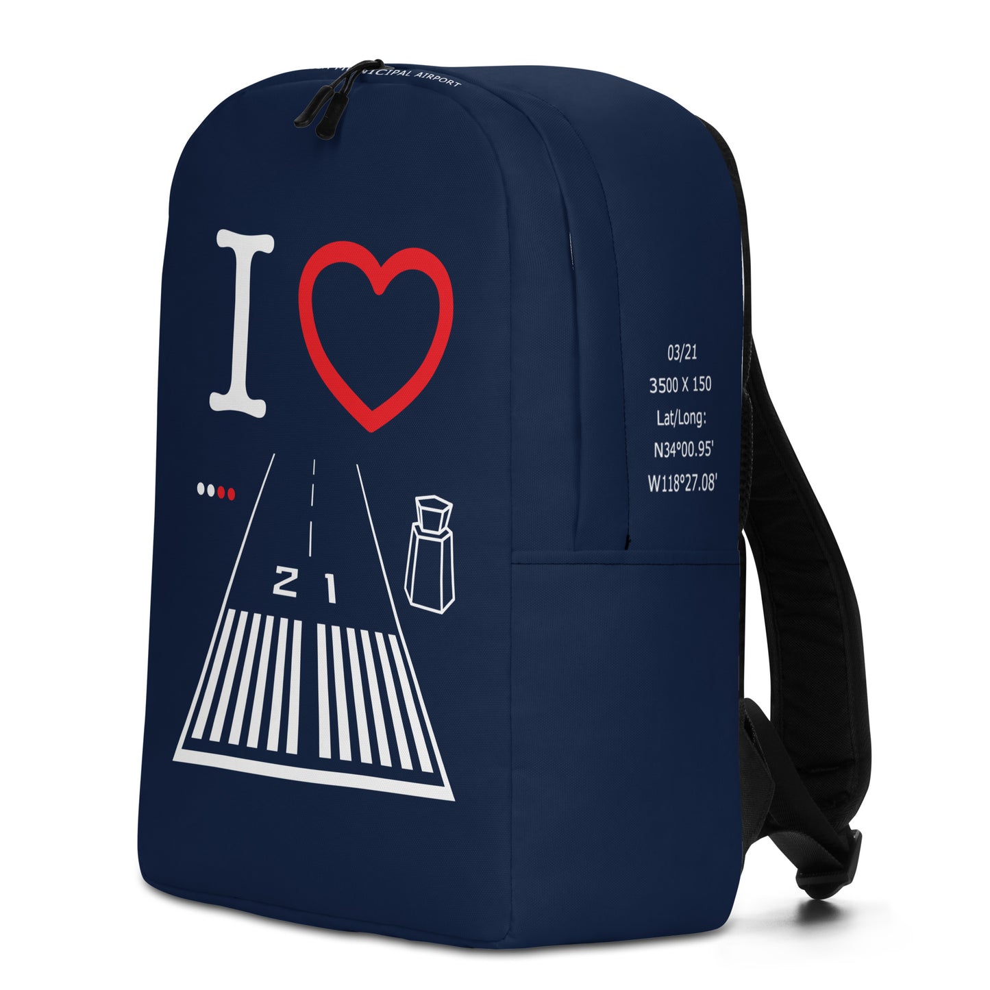 Santa Monica Airport Runway 21 - navy minimalist backpack
