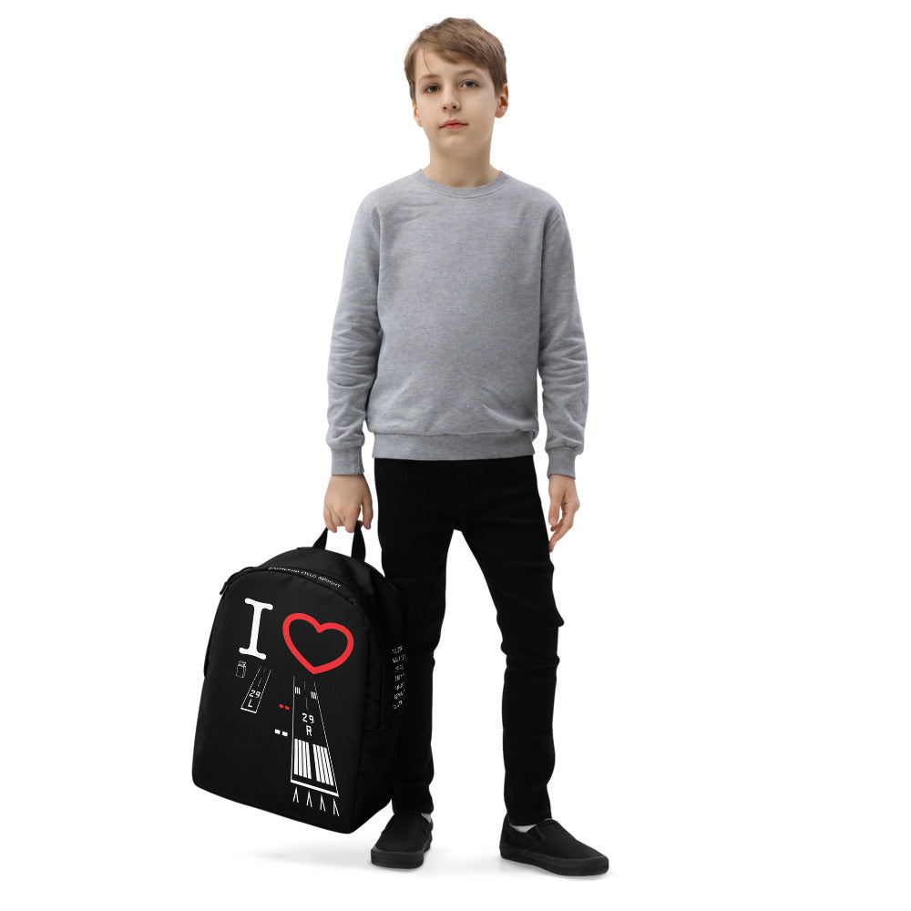 Torrance Airport Runways 29L / 29R black minimalist backpack
