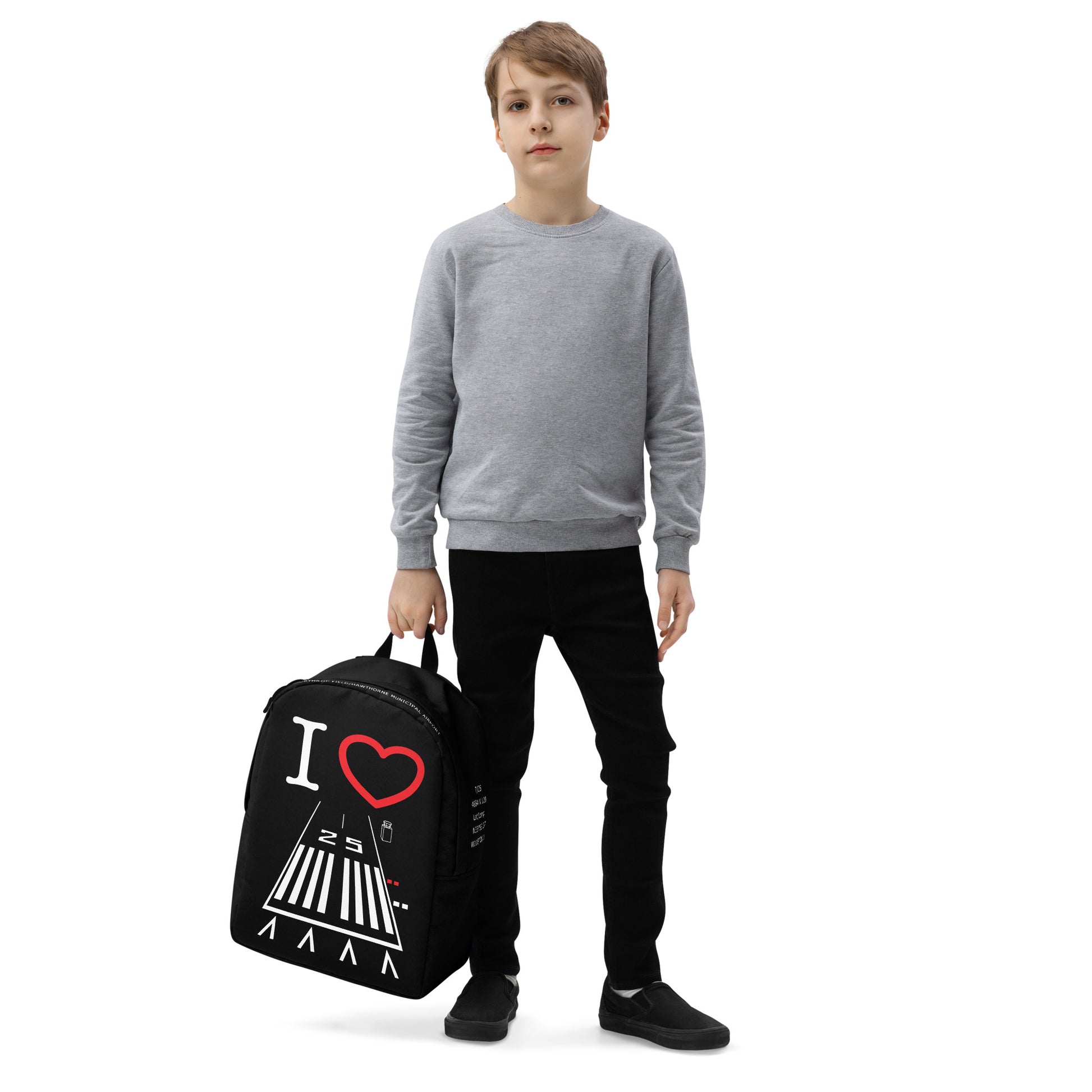 Hawthorne Airport Runway 25 - black minimalist backpack