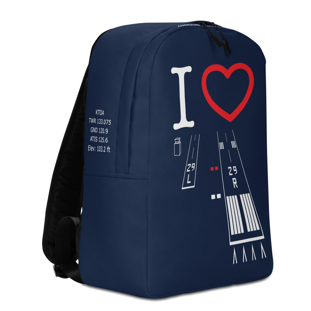 Torrance Airport Runways 29L / 29R navy minimalist backpack