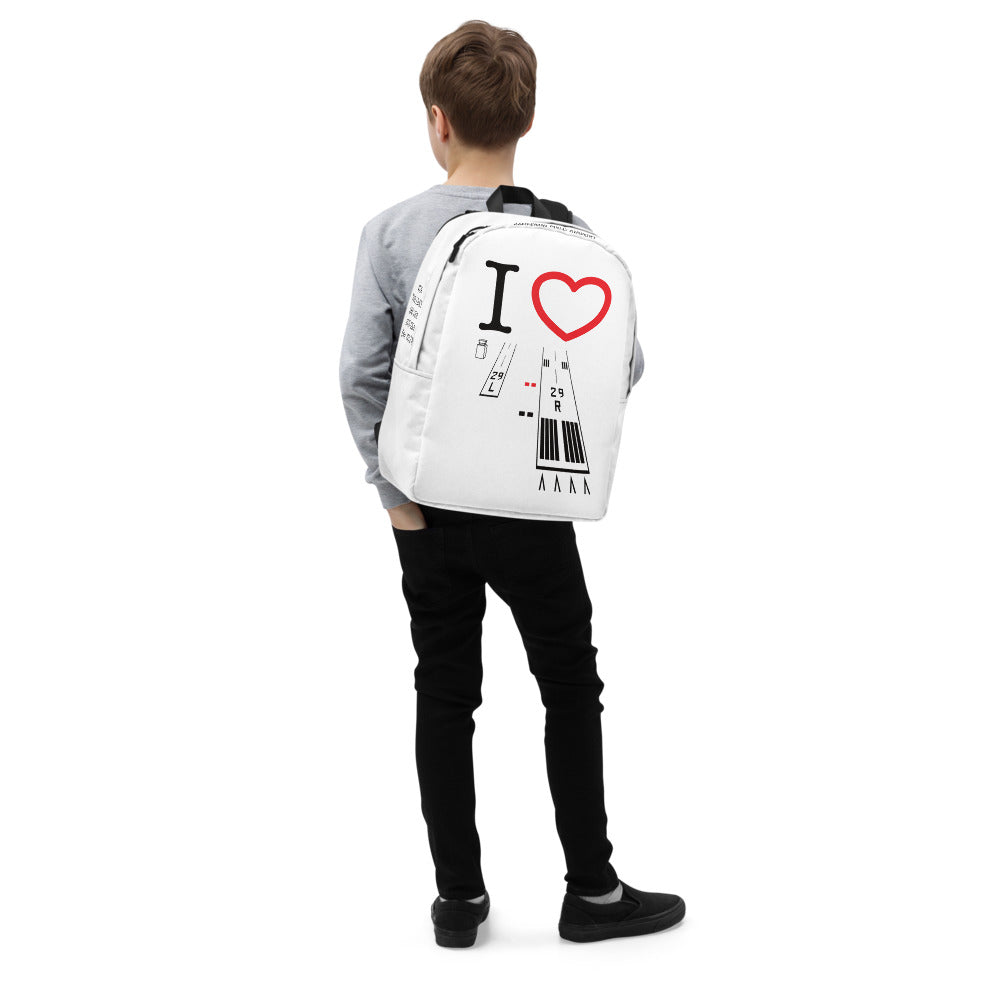 Torrance Airport Runways 29L / 29R white minimalist backpack