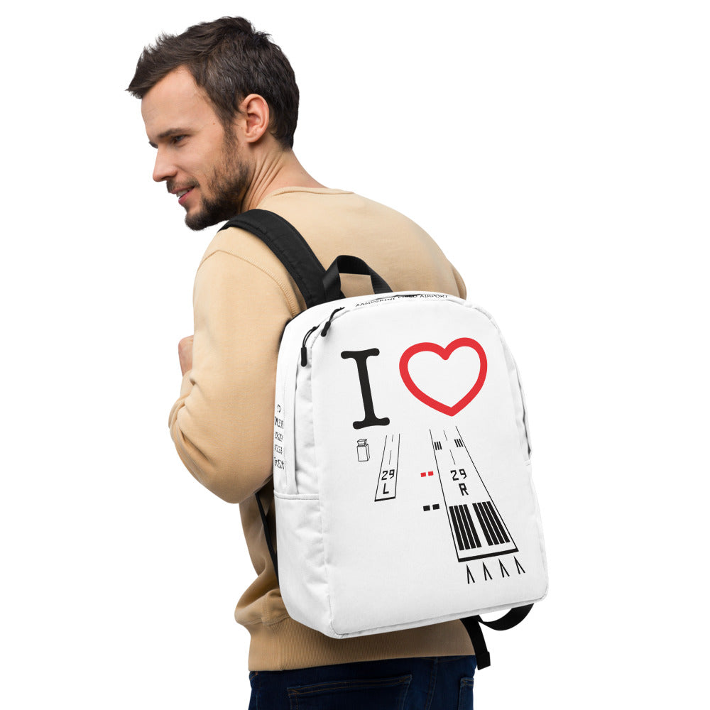 Torrance Airport Runways 29L / 29R white minimalist backpack
