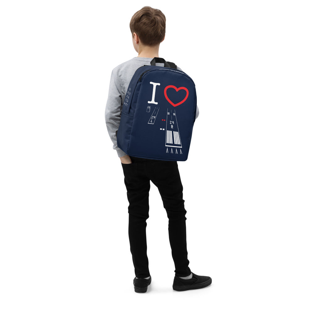 Torrance Airport Runways 29L / 29R navy minimalist backpack
