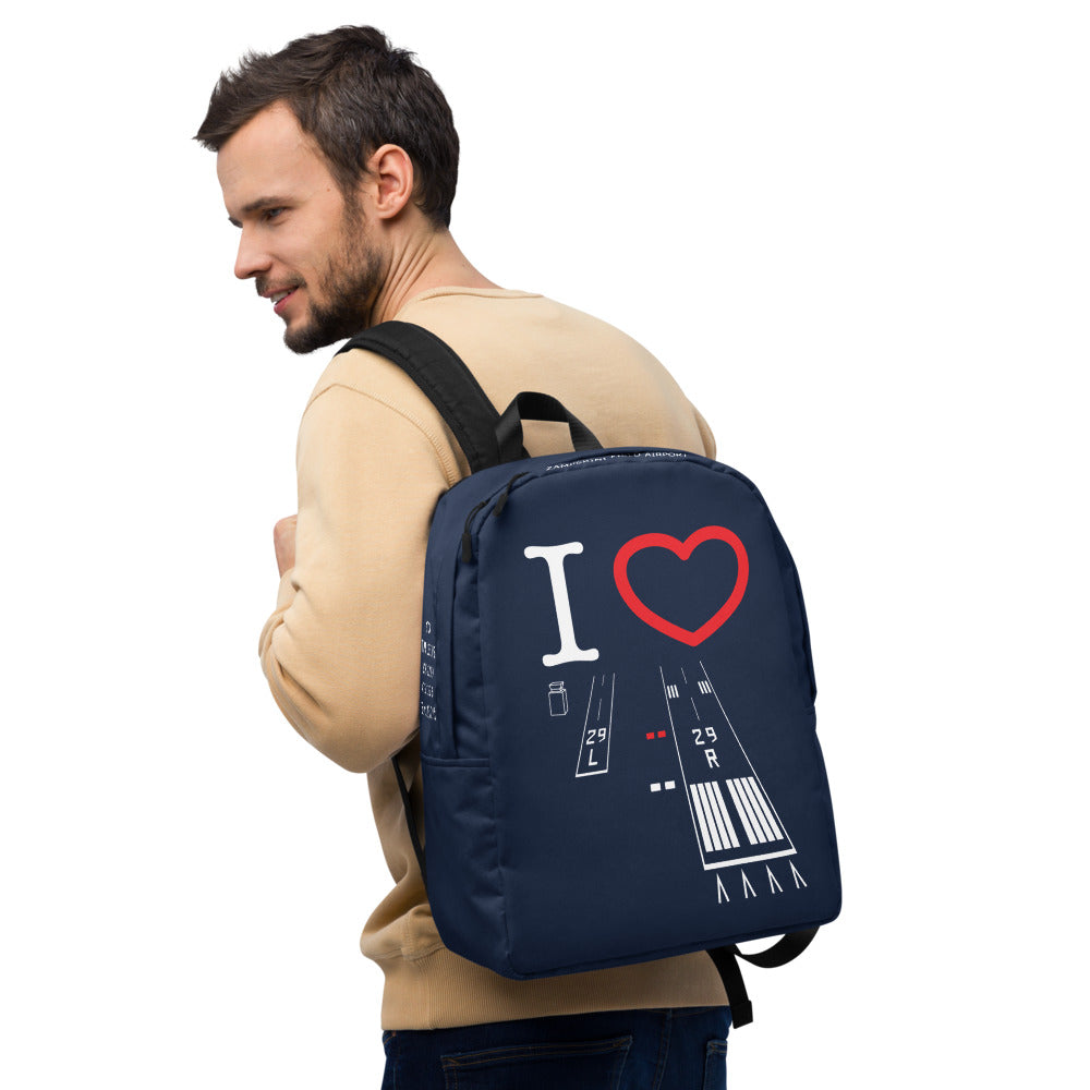 Torrance Airport Runways 29L / 29R navy minimalist backpack